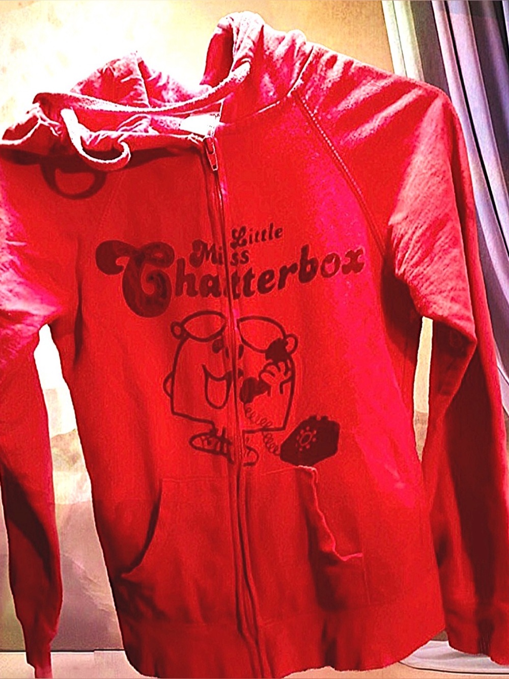 Little Miss Chatterbox Bright Red Zip Hoodie